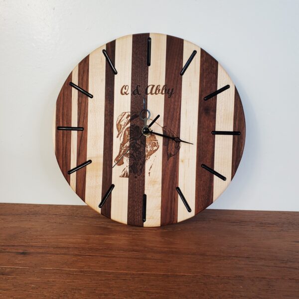 Maple and walnut Clock