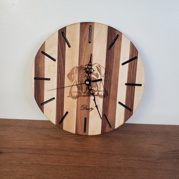 Maple and walnut Clock