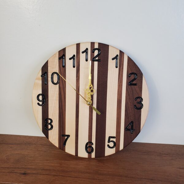 Maple and walnut Clock