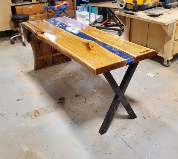 Ash Epoxy River Desk