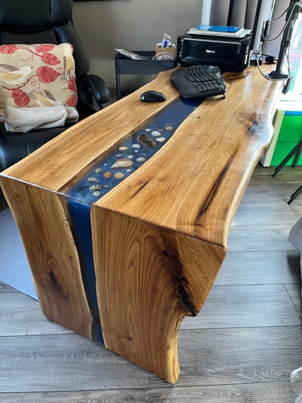 Ash Epoxy River Desk