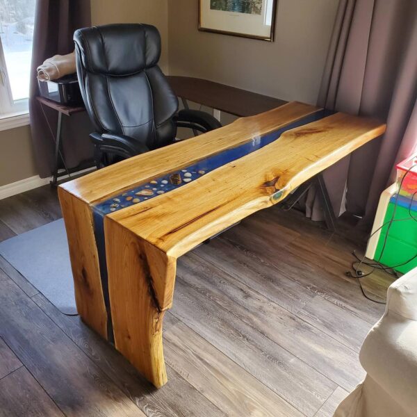 Ash Epoxy River Desk