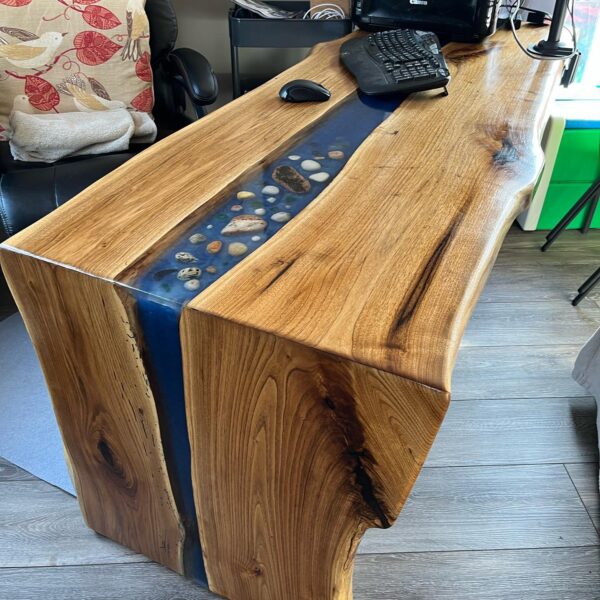 Ash Epoxy River Desk