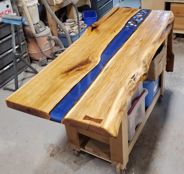 Ash Epoxy River Desk